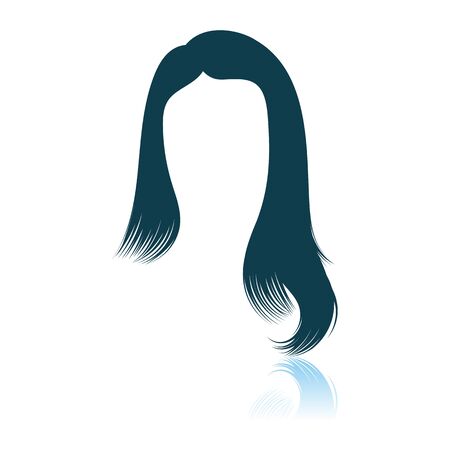 Woman Hair Dress. Shadow Reflection Design. Vector Illustration.のイラスト素材