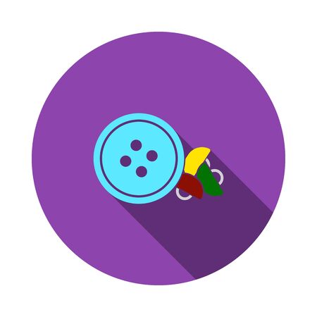 Sewing Buttons Icon. Flat Circle Stencil Design With Long Shadow. Vector Illustration.のイラスト素材