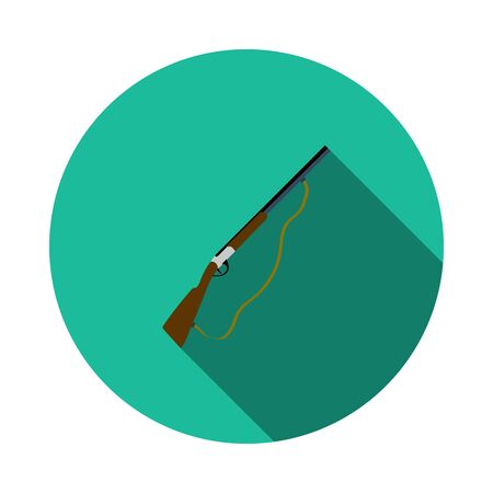 Hunt Gun Icon. Flat Circle Stencil Design With Long Shadow. Vector Illustration.のイラスト素材