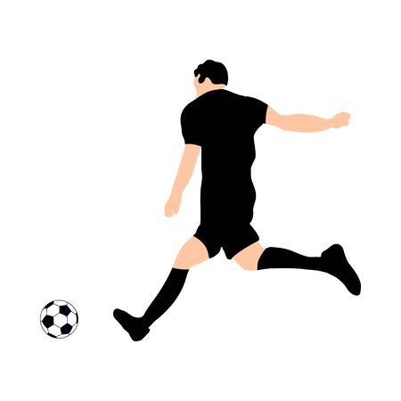Highly detailed soccer silhouette.のイラスト素材