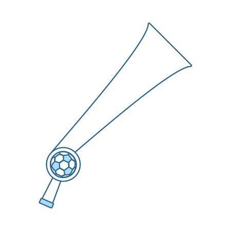 Football Fans Wind Horn Toy Icon. Thin Line With Blue Fill Design. Vector Illustration.のイラスト素材