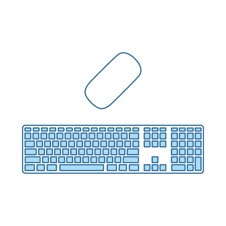 Keyboard Icon. Thin Line With Blue Fill Design. Vector Illustration.のイラスト素材