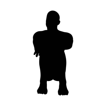 Sitting Pose Man Silhouette. Very smooth and detailed. Vector illustration.のイラスト素材