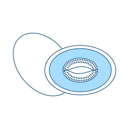 Icon Of Melon. Thin Line With Blue Fill Design. Vector Illustration.のイラスト素材
