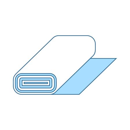 Tailor Cloth Roll Icon. Thin Line With Blue Fill Design.のイラスト素材