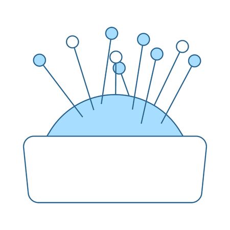 Pin Cushion Icon. Thin Line With Blue Fill Design.のイラスト素材