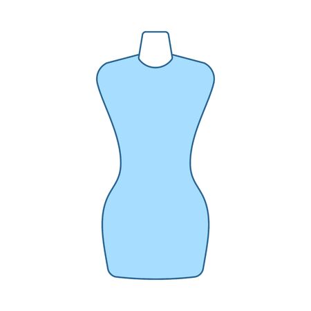 Tailor Mannequin Icon. Thin Line With Blue Fill Design.のイラスト素材