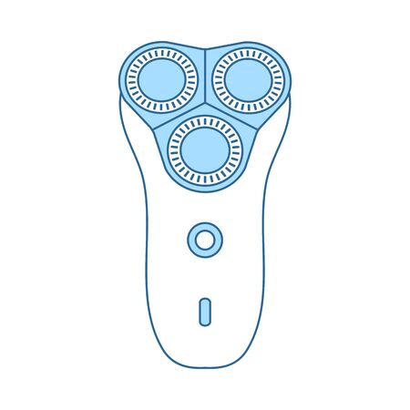 Electric Shaver Icon. Thin Line With Blue Fill Design. Vector Illustration.のイラスト素材