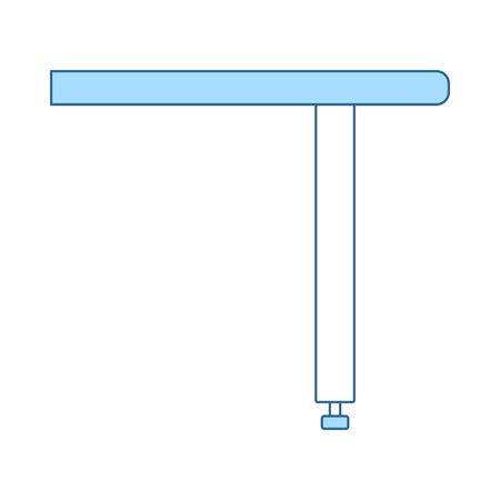 Briefing Table Console Icon. Thin Line With Blue Fill Design. Vector Illustration.のイラスト素材
