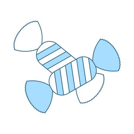 Candy Icon. Thin Line With Blue Fill Design. Vector Illustration.のイラスト素材