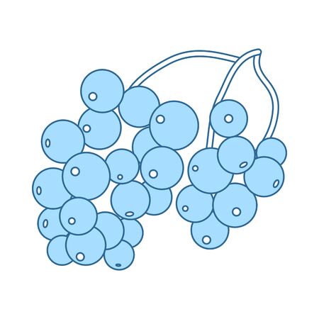 Icon Of Black Currant In Ui Colors. Thin Line With Blue Fill Design. Vector Illustration.のイラスト素材