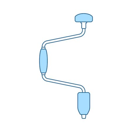 Auger Icon. Thin Line With Blue Fill Design. Vector Illustration.のイラスト素材
