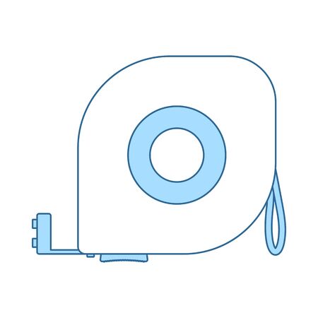 Icon Of Constriction Tape Measure. Thin Line With Blue Fill Design. Vector Illustration.のイラスト素材
