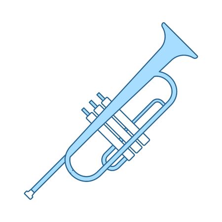 Horn Icon. Thin Line With Blue Fill Design. Vector Illustration.のイラスト素材