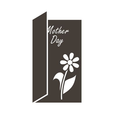 Mother's day emblem with open greeting card. Vector illustration. のイラスト素材