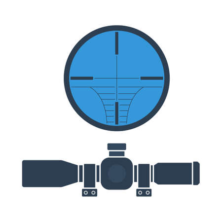 Icon Of Scope. Flat Color Design. Vector Illustration.のイラスト素材