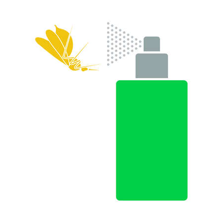 Icon Of Mosquito Spray. Flat Color Design. Vector Illustration.のイラスト素材