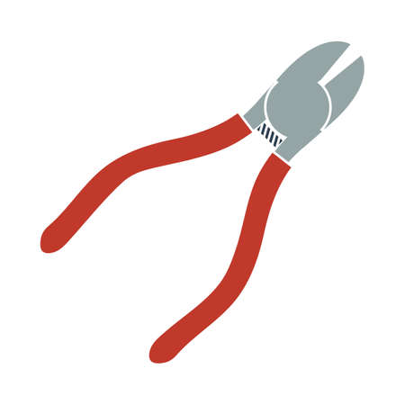Icon Of Side Cutters. Flat Color Design. Vector Illustration.のイラスト素材