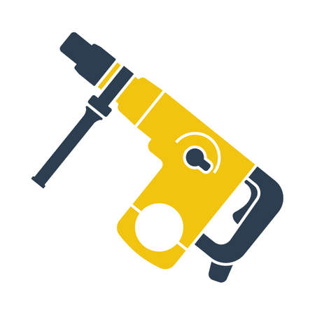 Icon Of Electric Perforator. Flat Color Design. Vector Illustration.のイラスト素材