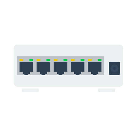 router Switch Icon. Flat Color Design. Vector Illustration.のイラスト素材