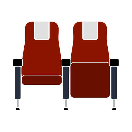 Cinema Seats Icon. Flat Color Design.のイラスト素材