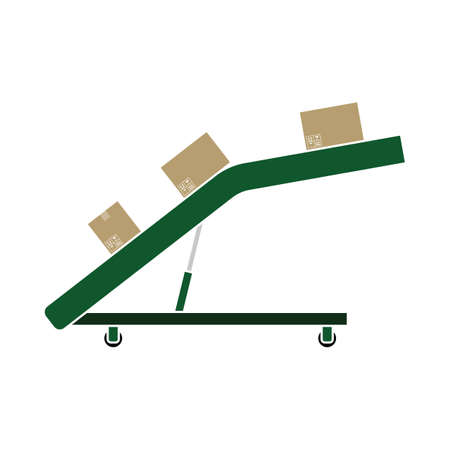 Warehouse Transportation System Icon. Flat Color Design.