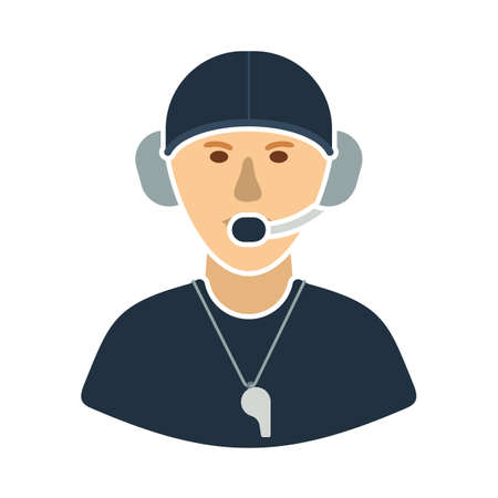 American Football Coach Icon. Flat Color Design. Vector Illustration.のイラスト素材