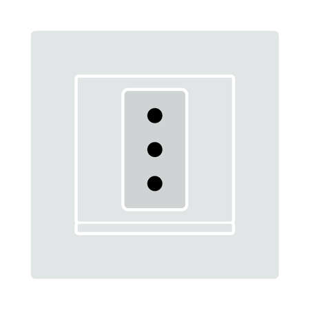 Italy Electrical Socket Icon. Flat Color Design. Vector Illustration.のイラスト素材