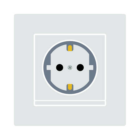 Europe Electrical Socket Icon. Flat Color Design. Vector Illustration.のイラスト素材