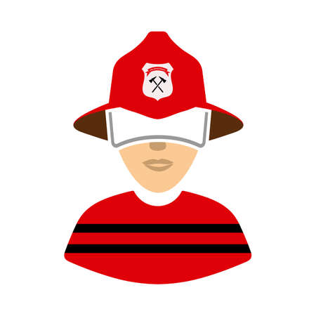 Fireman Icon. Flat Color Design. Vector Illustration.のイラスト素材
