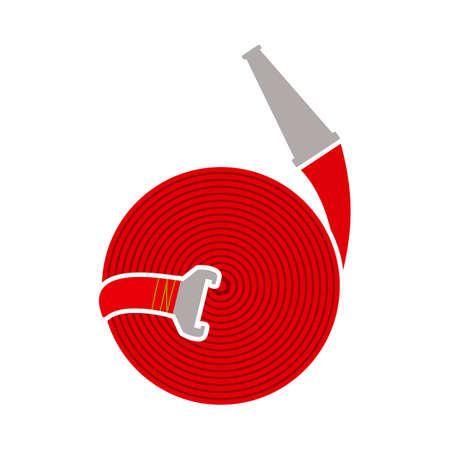 Fire Hose Icon. Flat Color Design. Vector Illustration.のイラスト素材