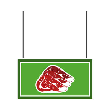 Meat Market Department Icon. Flat Color Design. Vector Illustration.のイラスト素材