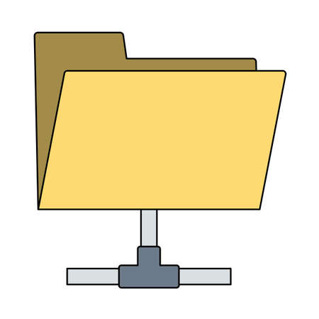 Shared Folder Icon. Editable Outline With Color Fill Design. Vector Illustration.のイラスト素材