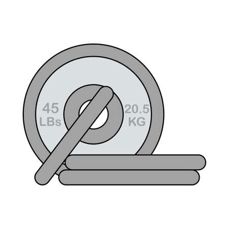 Icon Of Barbell Disks. Editable Outline With Color Fill Design. Vector Illustration.のイラスト素材