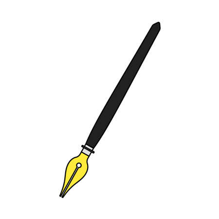 Fountain Pen Icon. Editable Outline With Color Fill Design. Vector Illustration.のイラスト素材