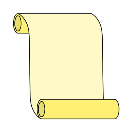 Canvas Scroll Icon. Editable Outline With Color Fill Design. Vector Illustration.のイラスト素材