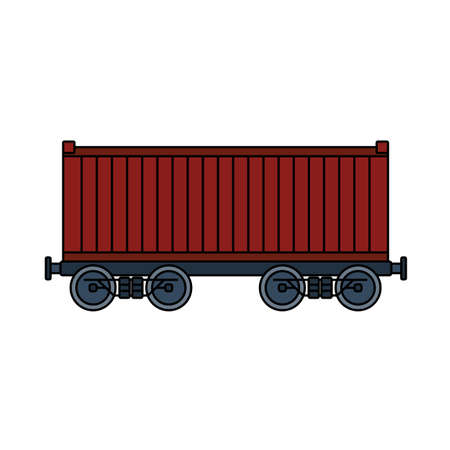 Railway Cargo Container Icon. Editable Outline With Color Fill Design.のイラスト素材