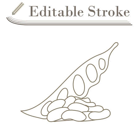 Beans Icon. Editable Stroke Simple Design. Vector Illustration.のイラスト素材