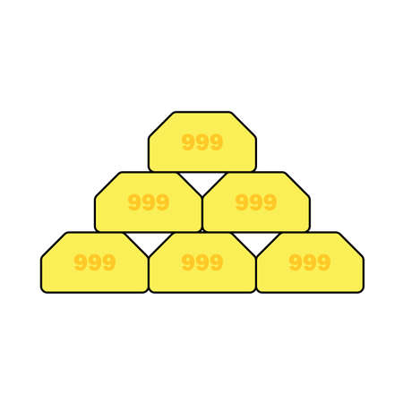 Gold Bullion Icon. Editable Outline With Color Fill Design. Vector Illustration.のイラスト素材