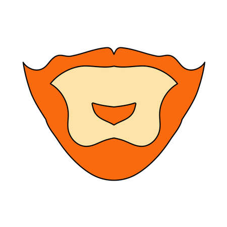 Goatee Icon. Editable Outline With Color Fill Design. Vector Illustration.のイラスト素材