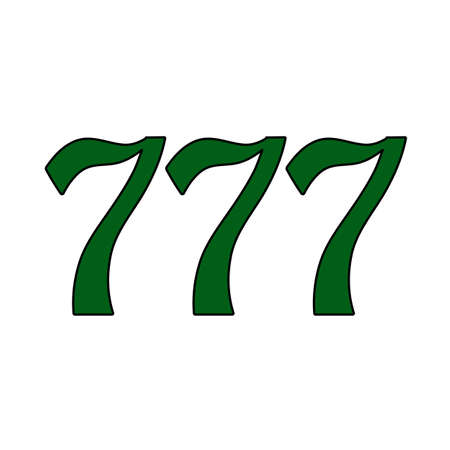 777 Icon. Editable Outline With Color Fill Design. Vector Illustration.のイラスト素材