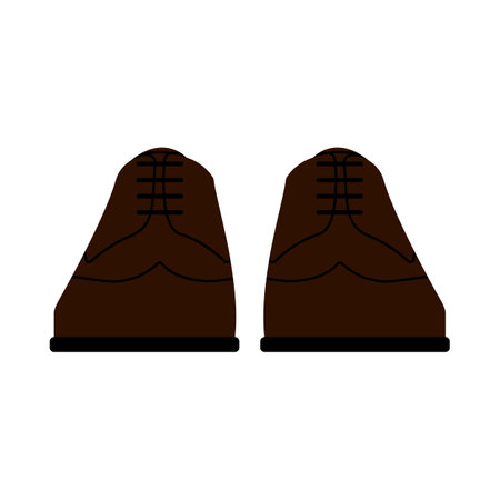 Business Shoes Icon. Flat Color Design. Vector Illustration.のイラスト素材
