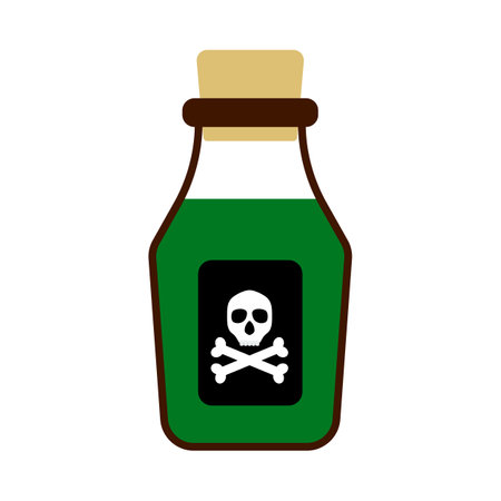 Poison Bottle Icon. Flat Color Design. Vector Illustration.のイラスト素材