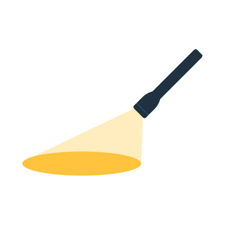 Flashlight Icon. Flat Color Design. Vector Illustration.のイラスト素材