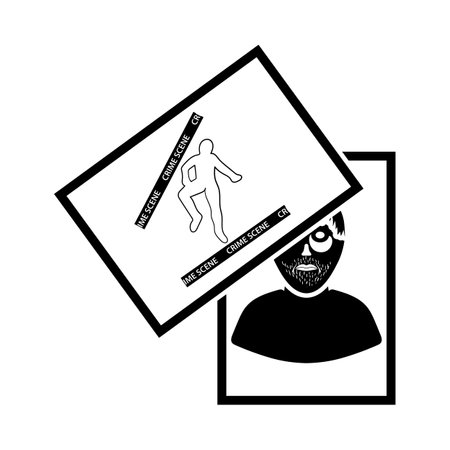 Photograph Evidence Icon. Black Glyph Design. Vector Illustration.のイラスト素材