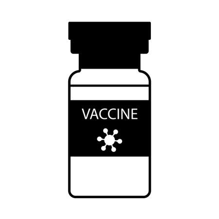 Covid Vaccine Icon. Black Glyph Design. Vector Illustration.のイラスト素材