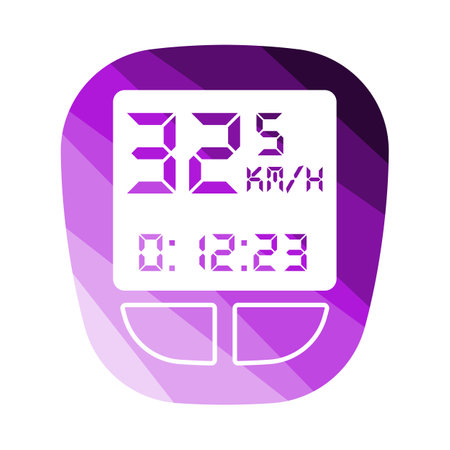 Bike Computer Icon. Flat Color Ladder Design. Vector Illustration.のイラスト素材