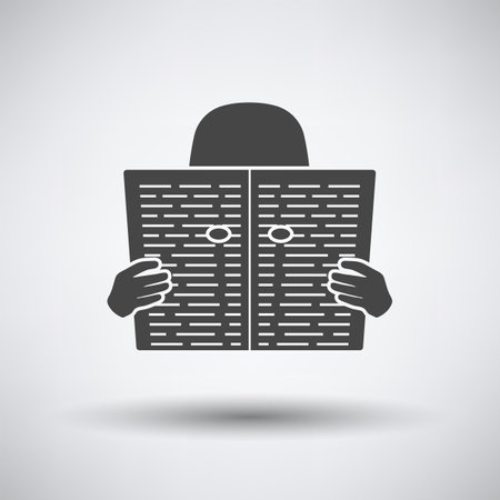 Newspaper Hole Icon. Dark Gray on Gray Background With Round Shadow. Vector Illustration.のイラスト素材