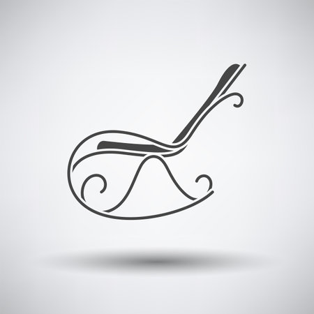 Rocking Chair Icon. Dark Gray on Gray Background With Round Shadow. Vector Illustration.のイラスト素材