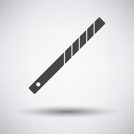 Business Tie Clip Icon. Dark Gray on Gray Background With Round Shadow. Vector Illustration.のイラスト素材